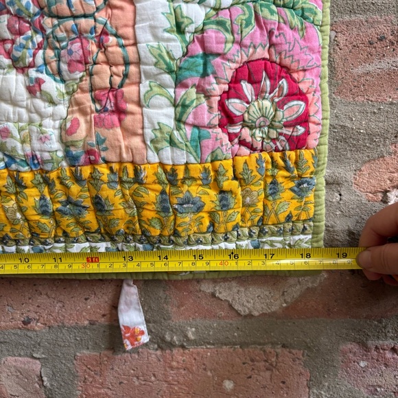 Pottery Barn Floral Patchwork Quilted Pillow Covers – Set of 2 – Made in India - Picture 7 of 8